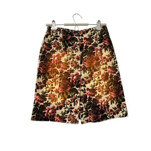 Oilily Tanho Floral Corduroy Funky Front Slit Pencil Skirt Womens Size XS NEW